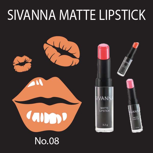 ลิปสติกซีเวียนา Sivanna colors matte lipstick No.08 ราคาส่งถูกๆ w.20 รหัส L378