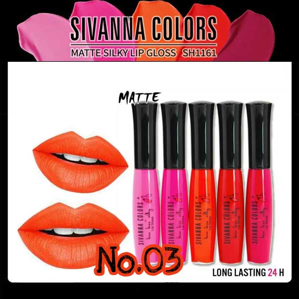 Sivanna Colors Matte Silky Lip gloss SH1161 No.03 ราคาส่งถูกๆ W.25 รหัส L10