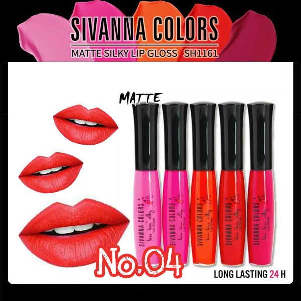 Sivanna Colors Matte Silky Lip gloss SH1161 No.04 ราคาส่งถูกๆ W.25 รหัส L19