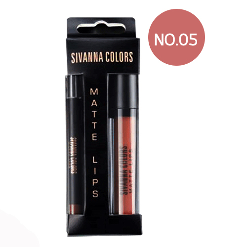 SIVANNA COLORS Matte Lip 2in1 Stick  liner เบอร์ 05 ราคาส่งถูกๆ W.60 รหัส L550