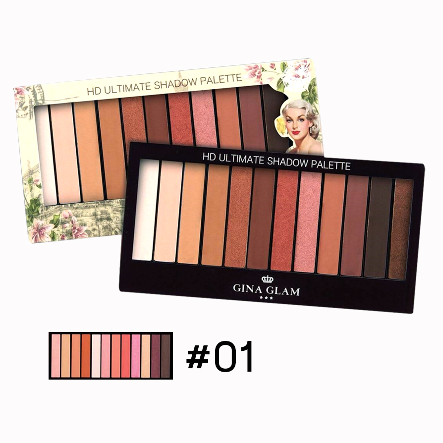 GINA GLAM ULTIMATE Shadow Palette G-82 อายแชโดว์พาเลท 12 สี No.01 ราคาส่งถูกๆ w.95 รหัส ES162