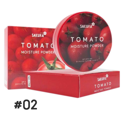 แป้งพัฟมะเขือเทศ SAKURA Tomato Moisture Powder No.02 ราคาส่งถูกๆ W.110 รหัส MP412