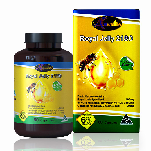 นมผึ้ง Auswelllife Royal Jelly 2180 mg. (ขนาด 60 แคปซูล) ราคาส่งถูกๆ W.165 รหัส GU13