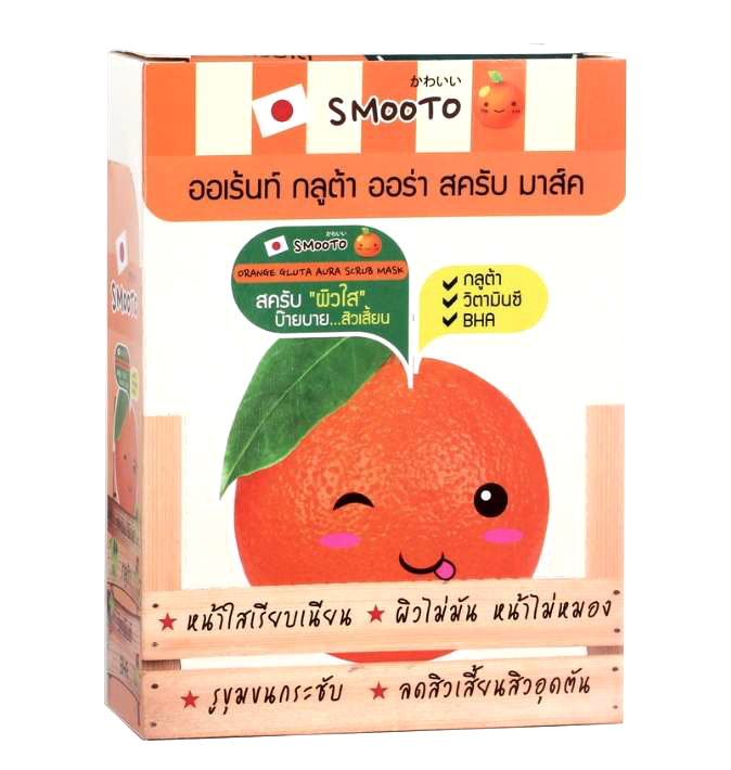 Smooto Orange Gluta Aura Scrub Mask (ขายยกกล่อง) ราคาส่งถูกๆ W.105 รหัส S05
