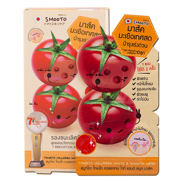 Smooto มาร์คมะเขือเทศสด Tomato Collagen Mask (ขายยกกล่อง) ราคาส่งถูกๆ W.105 รหัส S29 0