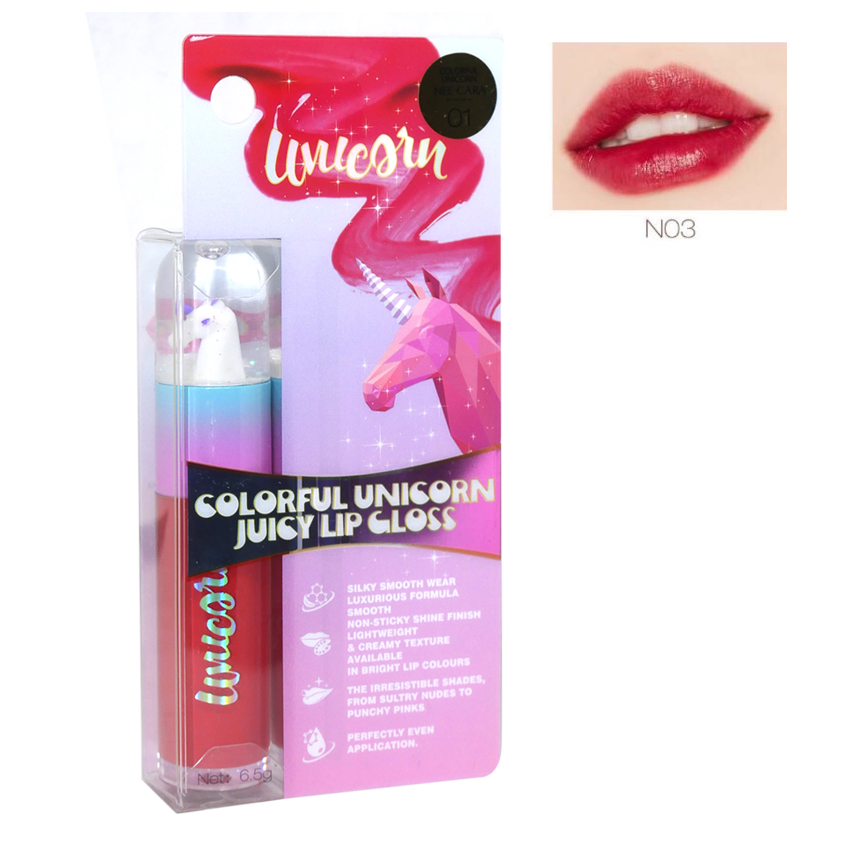 Colorful Unicorn Juicy Lip Gloss ลิปยูนิคอน No.03 ราคาส่งถูกๆ W.50 รหัส L751