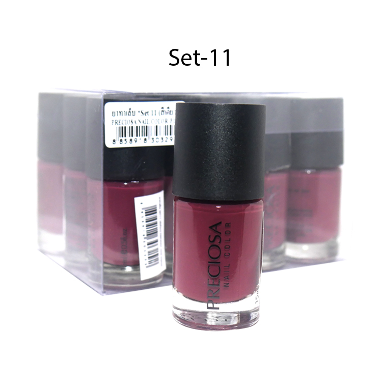 Preciosa Nal Color ยาทาเล็บเจล แบบไม่ต้องง้อเครื่องอบ Set 11 (ยกเซ็ต 12 ชิ้น) W.650 รหัส N90-11