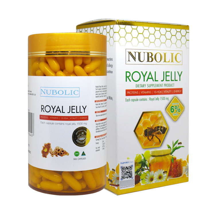 Nubolic Royal Jelly 1500 mg. นูโบลิก รอยัล เจลลี่ ปุกใหญ่ 365 เม็ด ราคาส่งถูกๆ W.750 รหัส GU16