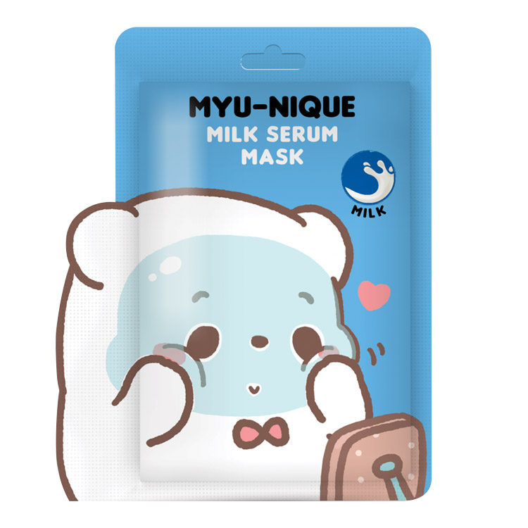 MYU-NIQUE MILK SERUM MASK (มาส์กหน้าหมีฟ้า) 25 g. ราคาส่งถูกๆ W. 75 รหัส Fm91