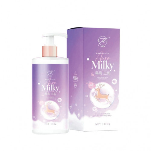 BD743 : ครีมอาบน้ำ ออร่า มิลค์กี้ Aura Milky Bath Cream by Thida