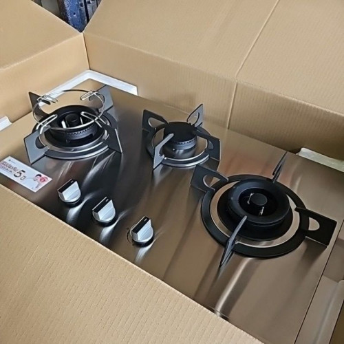 เตาฝังหน้าสแตนเลส  3 หัว RINNAI รุ่น RB-38HS 1