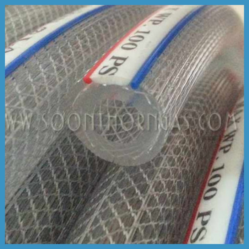 สายแก๊สใยถัก 2 ชั้น PVC เกรด A (เคลือบกันรอยขีดข่วน) 1