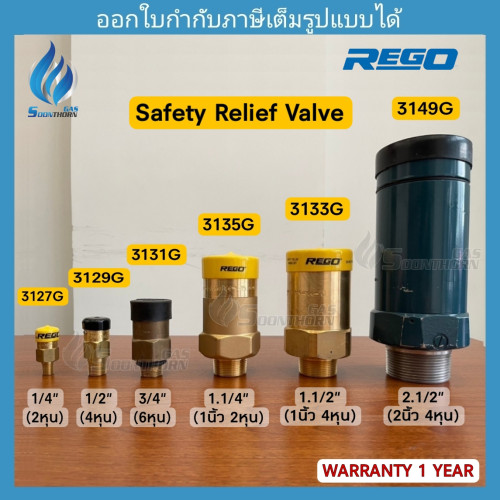 วาล์วนิรภัยกันระเบิด Safety Relief Valve REGO(มี 6 ขนาด) 