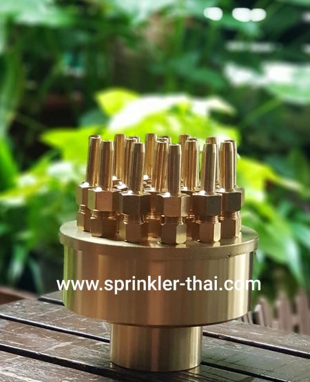 หัวน้ำพุสามชั้นทองเหลือง ปรับได้ ขนาด 1.5 นิ้ว 1