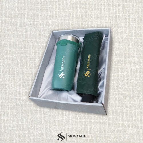ชุด Gift set 2 ชิ้น กระติกน้ำเก็บอุณหภูมิ+ร่มพับ รหัส A2333-11KS