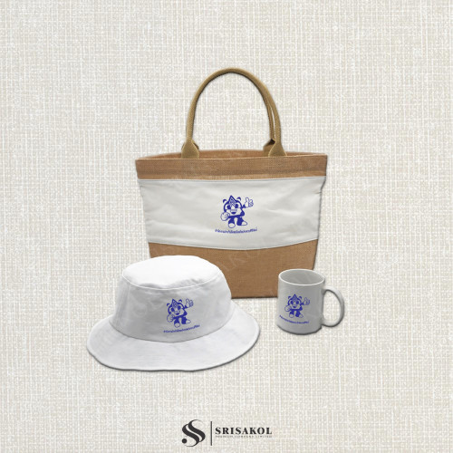 ชุด Gift set 3 ชิ้น กระเป๋า+แก้ว MUG + หมวก Bucket รหัส A2302-22SU