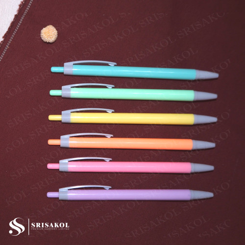 ปากกาลูกลื่น คละสีพาสเทล รหัส A2319-8P 3