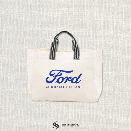 Premium Canvas bag กระเป๋าผ้าแคนวาส หูลายริ้ว  รหัส A2603-9B