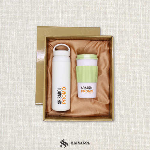 ชุดเซทของที่ระลึกองค์กร Giftset กระติกน้ำเก็บอุณหภูมิและแก้ว ECO รหัส A2503-21KP