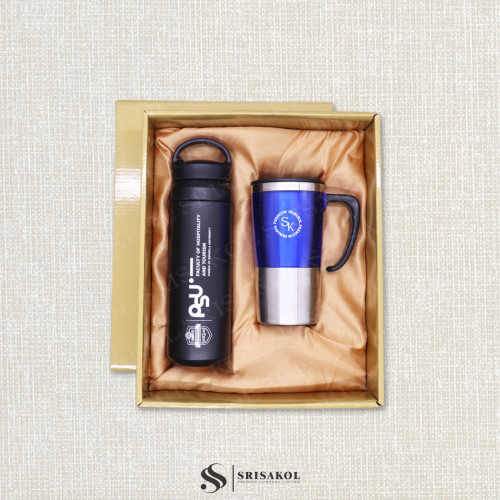 ชุดของที่ระลึกองค์กร ชุด Giftset กระบอกน้ำและแก้วน้ำเก็บอุณหภูมิ รหัส A2503-11KP