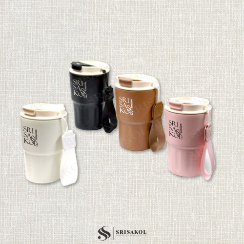 แก้วน้ำพรีเมี่ยม มีสายคล้อง ไซส์มินิ ความจุ 360 ml. รหัส A2615-18PP