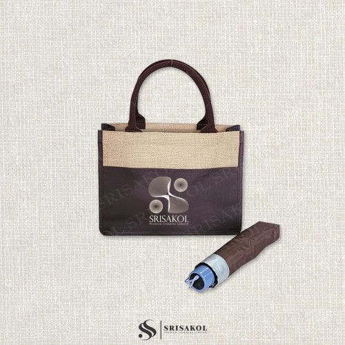Corporate Giftset เซทกระเป๋าผ้ากระสอบและร่มพับ รหัส A2606-1SU