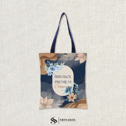 Premium Bag กระเป๋าผ้าพิมพ์ลายทั้งใบ หูไนล่อน รหัส A2603-12B