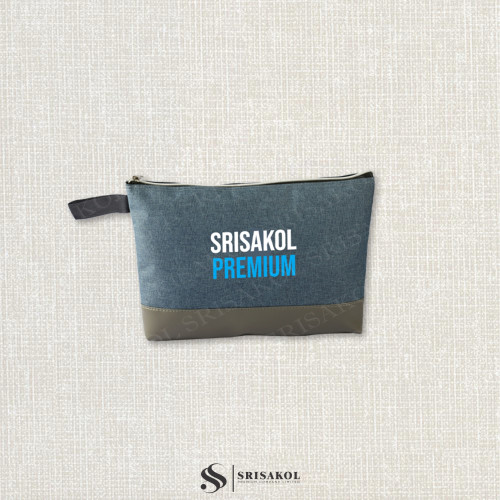 กระเป๋าใส่ของใบเล็ก ผ้าฟอกขัดลาย รหัส A2508-18B