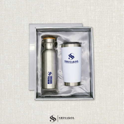 ชุดของที่ระลึกองค์กร ชุด Giftset กระบอกน้ำและแก้วน้ำเก็บอุณหภูมิ รหัส A2503-13KP