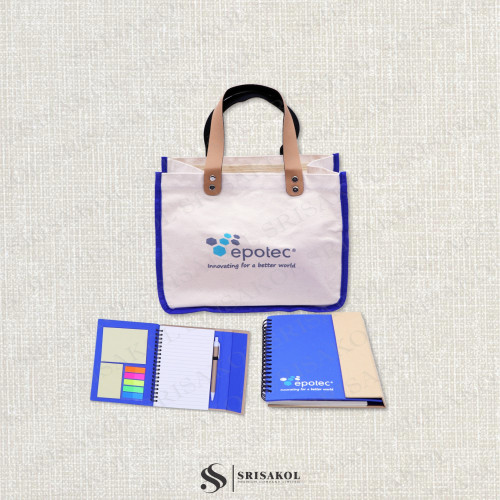 Corporate Giftset เซทกระเป๋าผ้าแคนวาสและสมุด ECO รหัส A2606-16SU