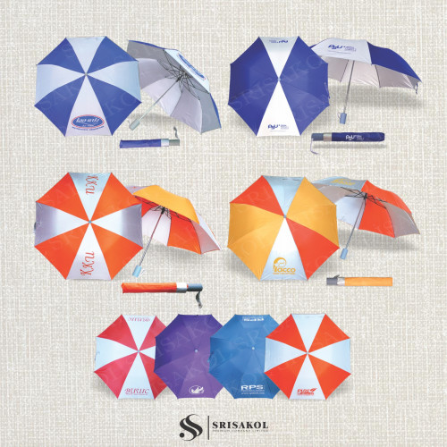 ร่มพรีเมี่ยม ร่มพับ 2 ตอน 21 นิ้ว มือเปิด ซองผ้า รหัส A2519-2U 6