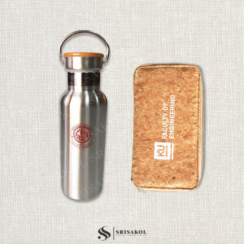 ชุด Gift set กระติกน้ำ เก็บร้อน/เย็น + สมุดโน๊ต ECO พร้อมกล่องฝาทึบ รหัส A2303-13SU 1