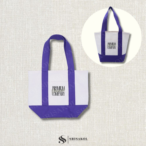 Trandy Canvas Tote Bag กระเป๋าแคนวาสพรีเมี่ยม รหัส A2722-14BM
