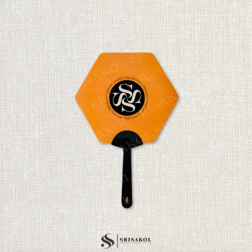 พัดพลาสติกพรีเมี่ยมไดคัททรงหกเหลี่ยม รหัส A2613-13NA