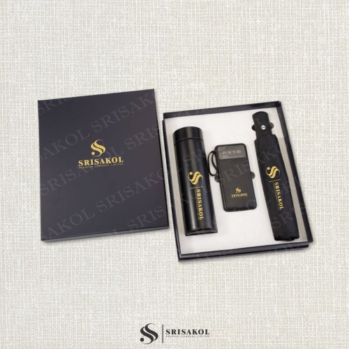 Premium Gift set ชุดกิ๊ฟท์เซทพรีเมี่ยม 3 ชิ้น Powerbank + ร่ม + กระบอกน้ำ รหัส A2505-21PS