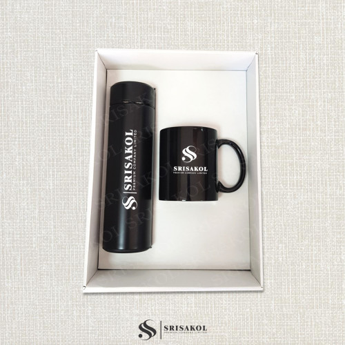 ชุดของขวัญที่ระลึก Gift set กระติกน้ำ + แก้ว Mug พร้อมกล่องฝาทึบ รหัส A2513-13PS 1