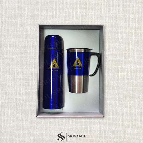 ชุด Gift set กระติกน้ำ+แก้วน้ำ พร้อมกล่อง รหัส A2407-12PP