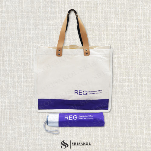 Corporate Giftset เซทกระเป๋าผ้าแคนวาสและร่มพับ รหัส A2606-15SU