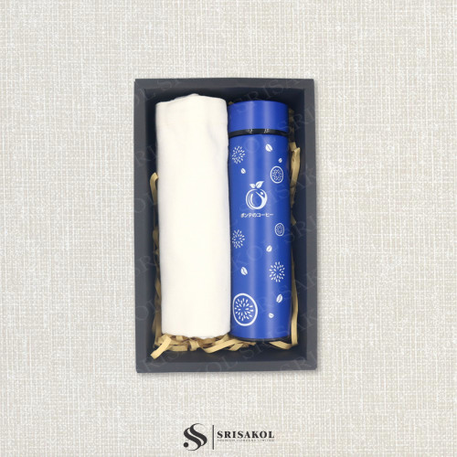 ชุดของที่ระลึกองค์กร ชุด Giftset กระติกน้ำและกระเป๋าผ้าดิบ รหัส A2503-18PS
