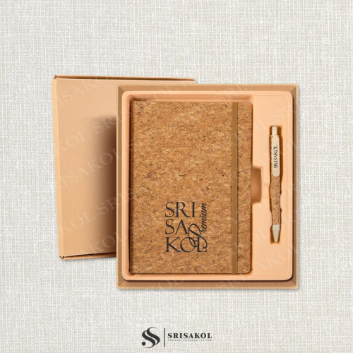 Premium Gift Set ชุดเซท 2 ชิ้น สมุดโน้ต ECO + ปากกา ECO รหัส A2613-6PS