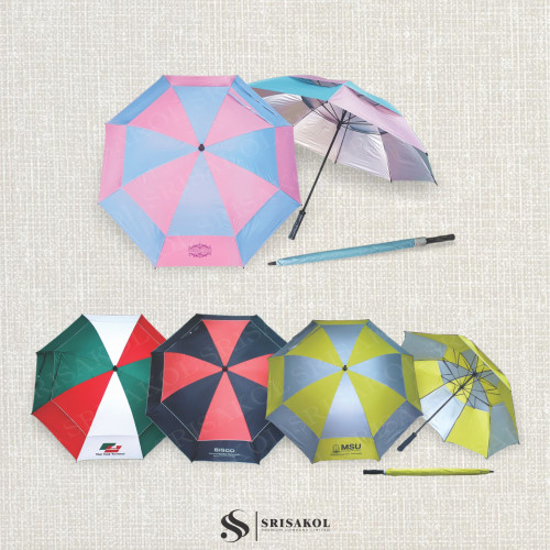 ร่มกอล์ฟ 30 นิ้ว 2 ชั้น โครงไฟเบอร์ มือเปิด + ซองผ้า รหัส A2245-10UD 2