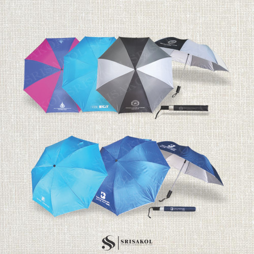 ร่มพรีเมี่ยม ร่มพับ 2 ตอน 21 นิ้ว ออโต้เปิด + ซองผ้า รหัส A2519-4U 5