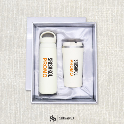 ชุด Giftset 2 ชิ้น กระติกน้ำ + แก้วน้ำเก็บอุณหภูมิ รหัส A2502-11KP