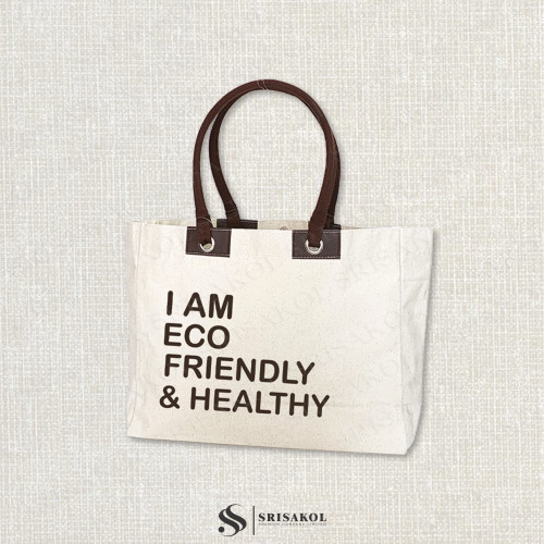 Canvas tote bag กระเป๋าผ้าแคนวาส รหัส A2526-21B