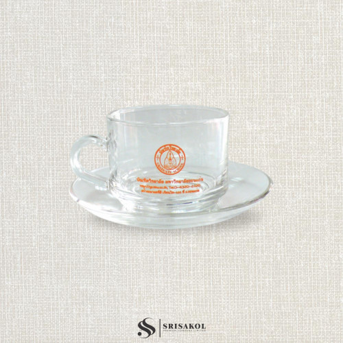 ชุดแก้วกาแฟใส พร้อมจานรอง รหัส A2412-14GK 2