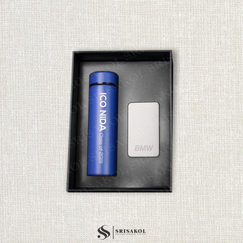 ชุด Gift set 2 ชิ้น กระติกน้ำเก็บอุณหภูมิ+Powerbank รหัส A2335-8PS
