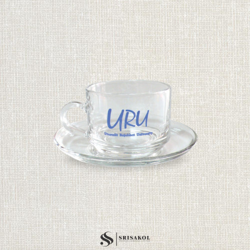 ชุดแก้วกาแฟใส พร้อมจานรอง รหัส A2412-14GK 1