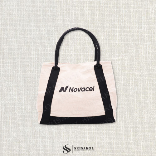 กระเป๋าผ้าแคนวาส มีกระดุมขยายปากกระเป๋า รหัส A2603-5B