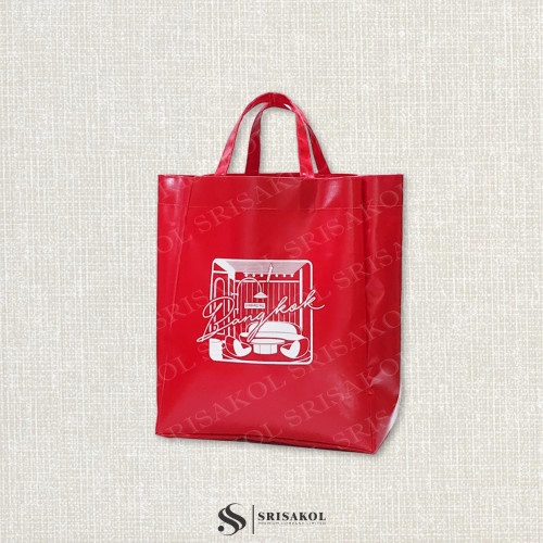 ของที่ระลึกองค์กร กระเป๋าผ้าใบสีแดง รหัส A2506-3B