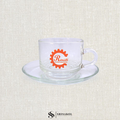 ชุดแก้วกาแฟใส พร้อมจานรอง รหัส A2412-14GK 4